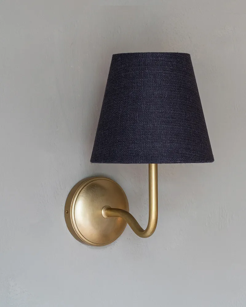 Oplaadbare LED Malvern Medium Wandlamp Basaltgrijs - Antiek Messing