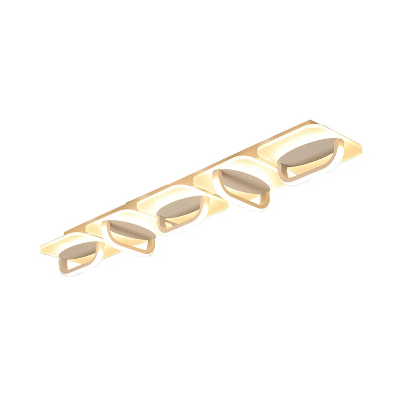 White Linear Ceiling Lighting Hedendaags Style LED Acrylic Flushmount Light Warm/White Light, 31.5"/39" W White