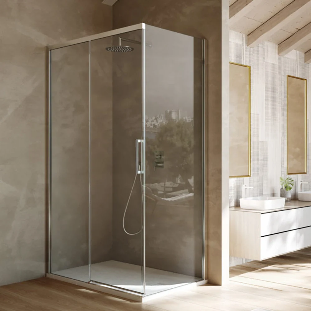 Rectangular shower enclosure sliding left opening cm 120x70 Lauren model 8 mm tempered glaswerk