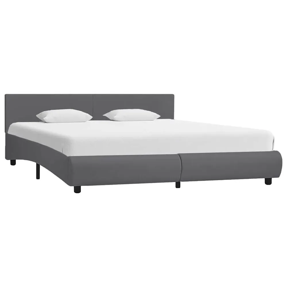 Bedframe met LED kunstleer grijs 180x200 cm