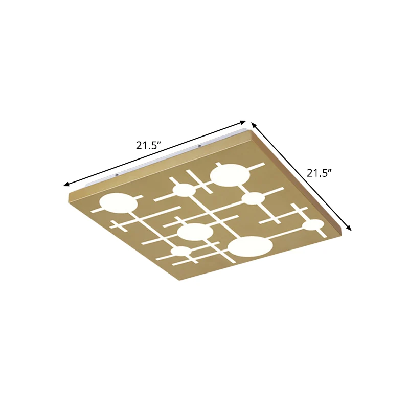 Gouden patroon vierkante inbouw eenvoudige LED acryl plafondverlichting voor slaapkamer, warm/wit zacht | Snel Thuisbezorgd