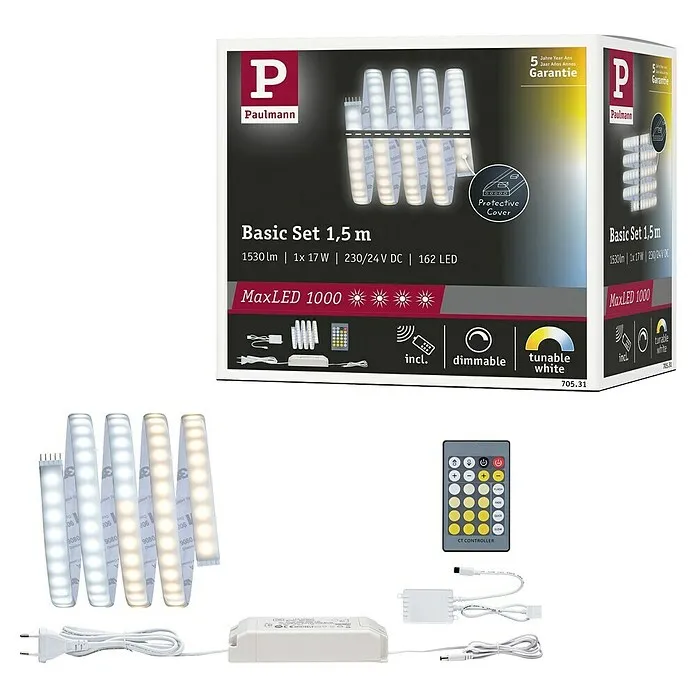 Paulmann Led-stripset Led strip - Lengte: 1.500 cm, 21 W, 1.530 lm, 230 V - 240 V met Afstandsbediening