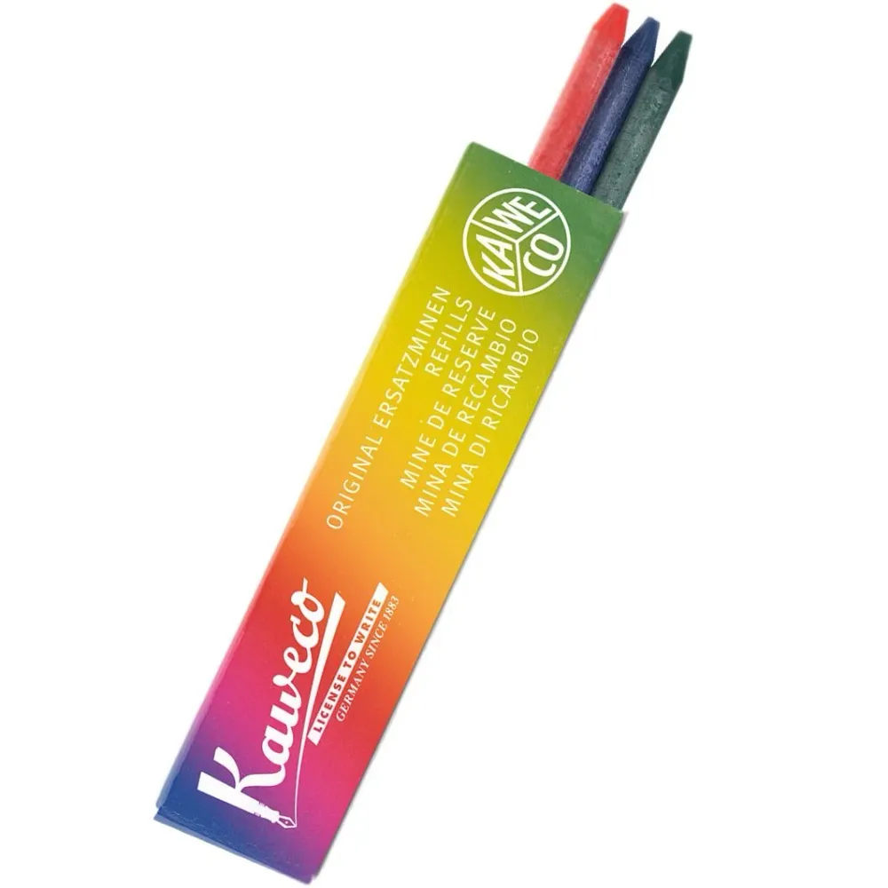 Kaweco all-purpose colour 5.6mm Leads - 3 pcs/box - Red - Zeeblauw - Green