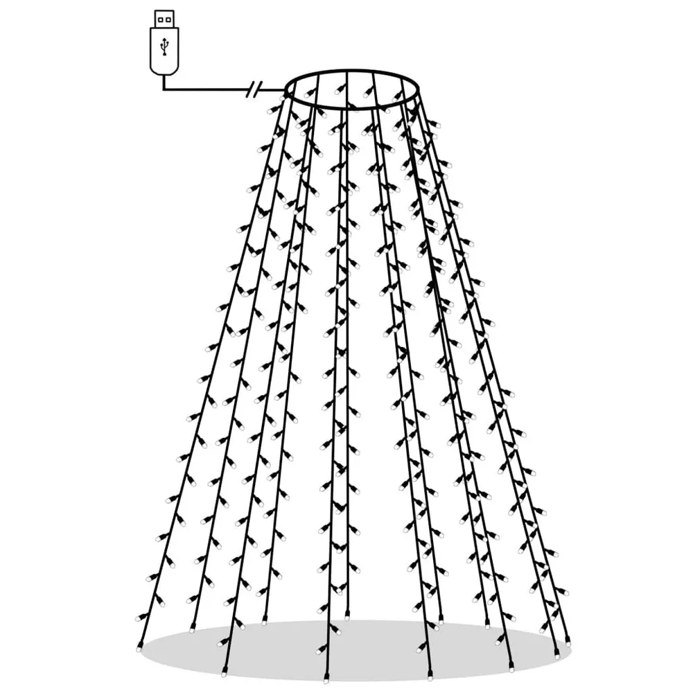 Kerstboomverlichting met 150 LED's meerkleurig net 150 cm