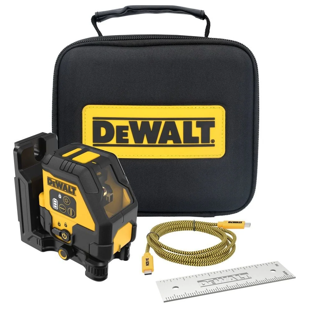 DEWALT USB Herlaadbaar Red Cross Line Laser Base Kit DCLE14201RB
