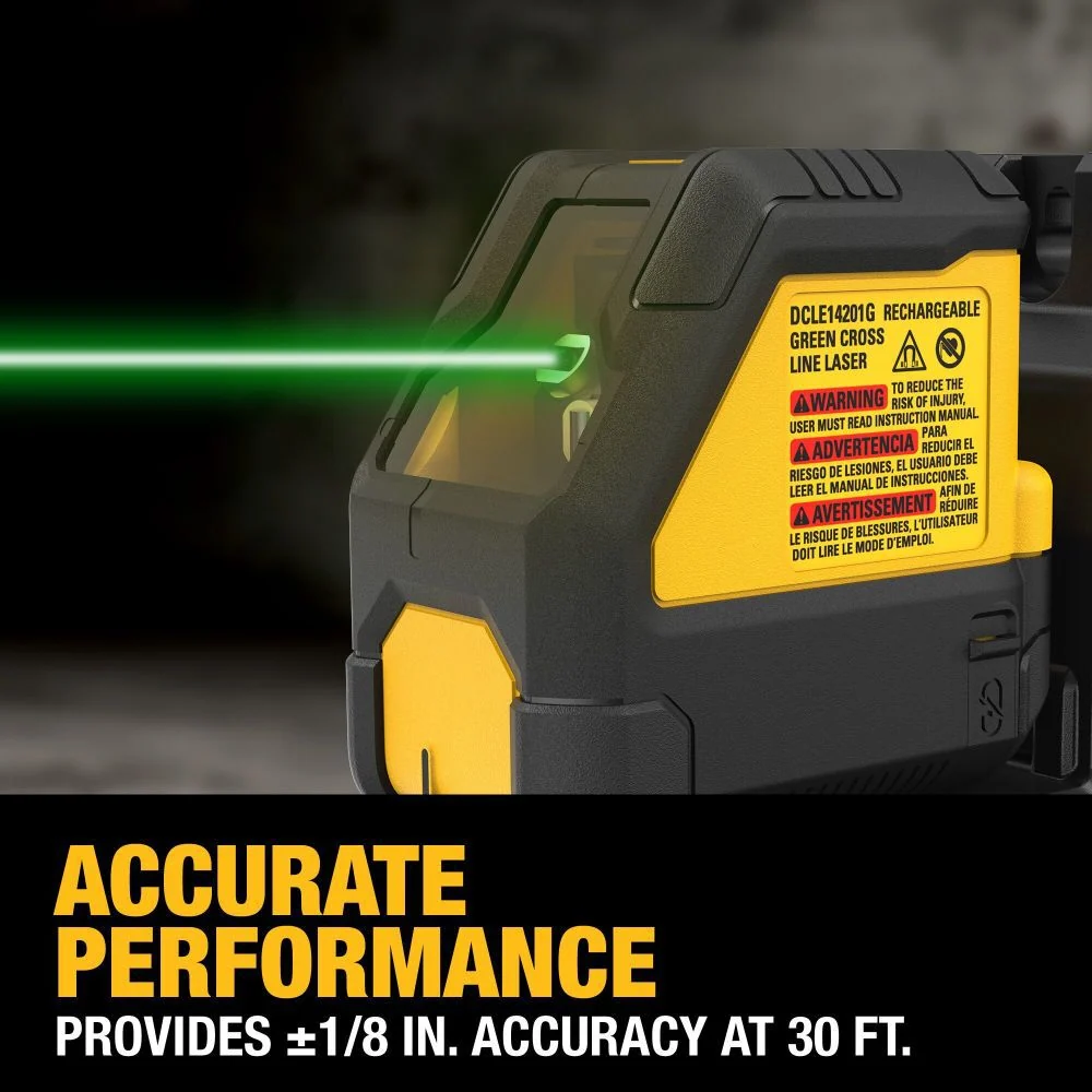 DEWALT USB Herlaadbaar Red Cross Line Laser Base Kit DCLE14201RB