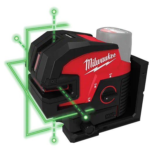 MILWAUKEE M12 Appelgroen Cross Line & 4-Points Laser (Tool Only)