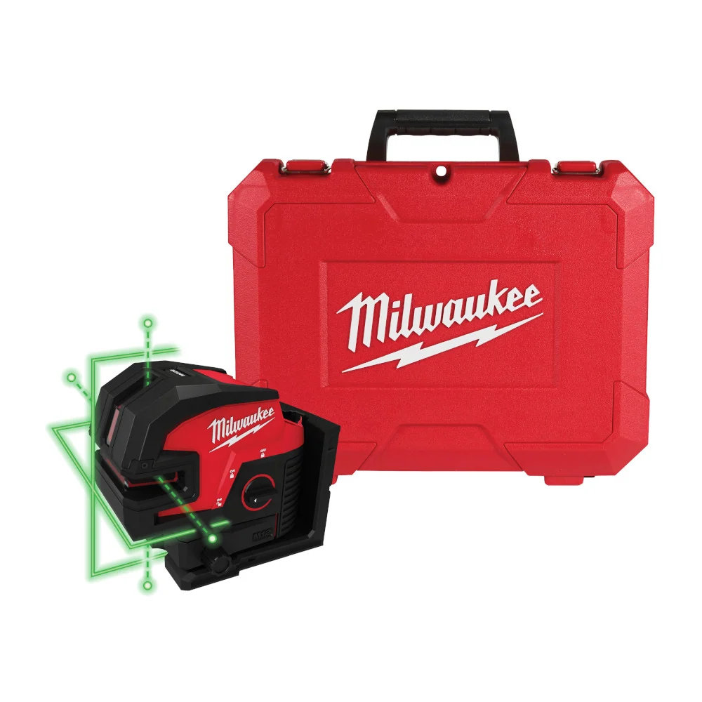 MILWAUKEE M12 Appelgroen Cross Line & 4-Points Laser (Tool Only)