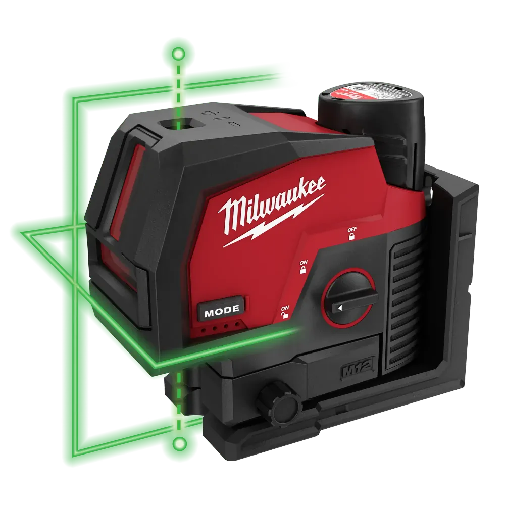 MILWAUKEE M12™ Appelgroen Cross Line & Plumb Points Laser Kit