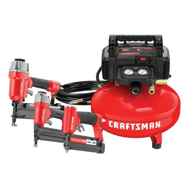 CRAFTSMAN 6-Gallon Enkel Stage Portable Corded Electric Pancake Air Compressor Accessories (3-Tools Included)