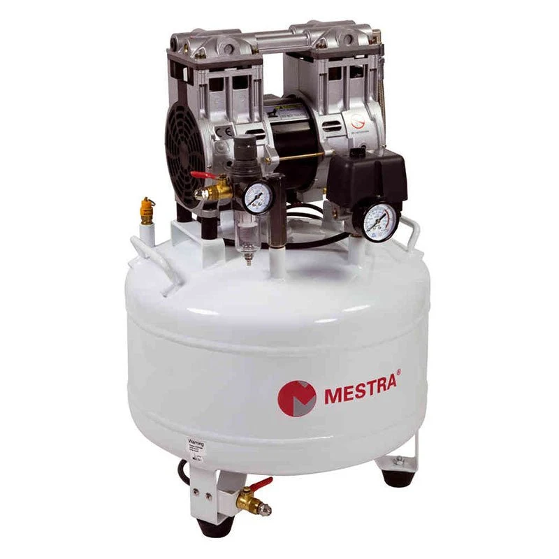 Dry dental compressor 8 bars Mestra - 80 liter outing - 750 watts. met 2 Jaar Garantie