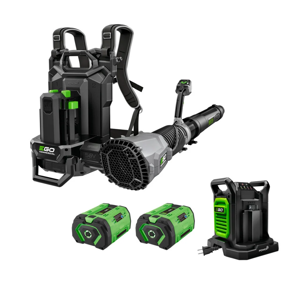 EGO Power+ LBPX8006-2 Commercial 800 CFM Backpack Blower 2 x 10.0Ah Battery and Dubbel Port Charger