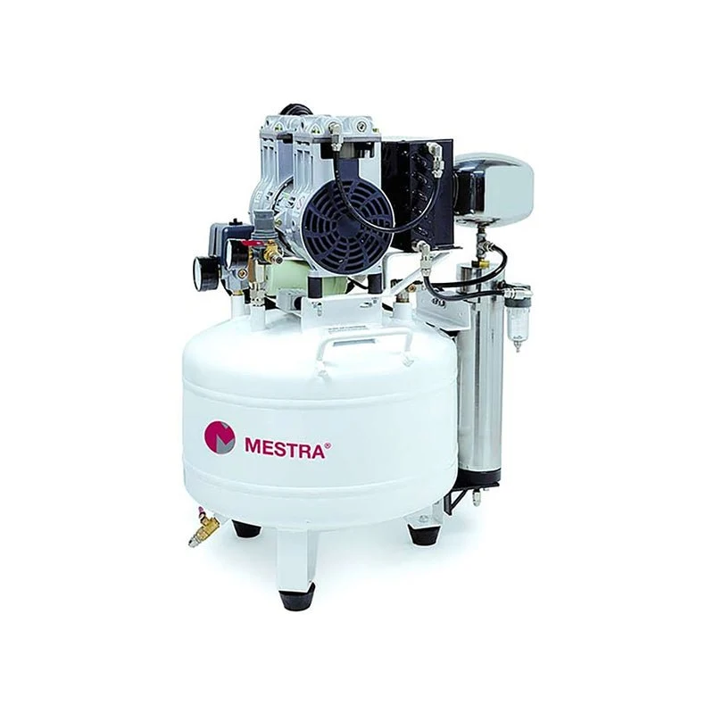 Industrieel Dry Piston Dental Compressor Mestra Dryer Pressure 8 bars.