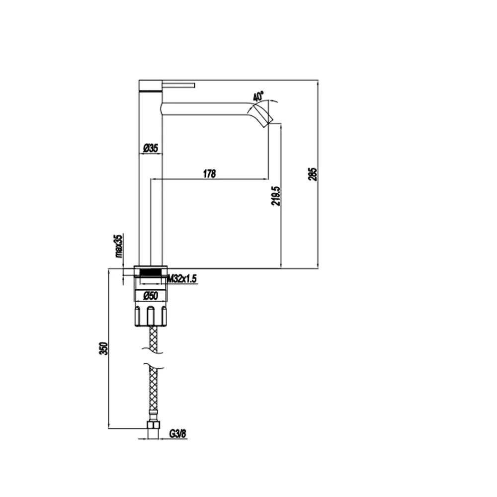 Professionele Kwaliteit Single-lever high basin mixer RubiFlux Regal series - Chroom