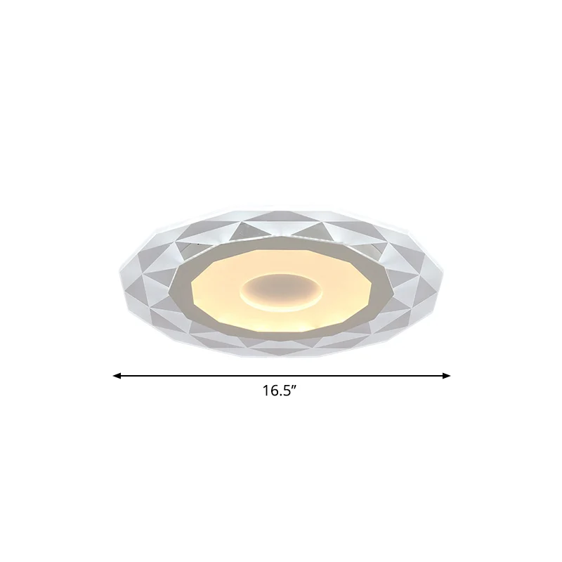 16.5"/20.5"/24.5" Wide LED Living Room Flush Mount Light Diamond-Shaped Plexiglas Shade White Ceiling Lamp Warm/White Ligh...