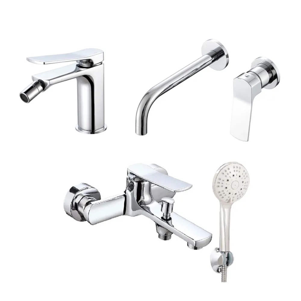 Composition built- mixers washbasin, bidet, and Lumix bathtub chrome-plated messing