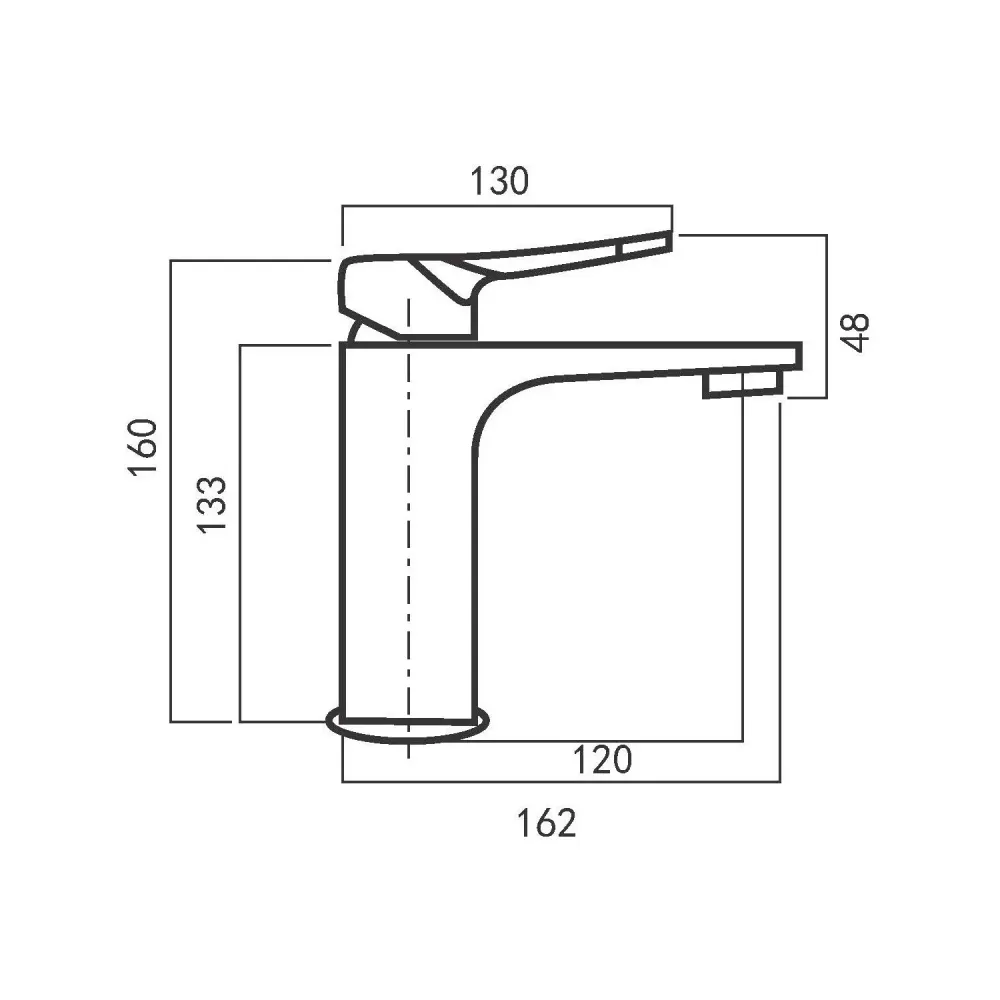 Composition mixers washbasin, bidet and two-way square shower chrome-plated messing Lumix
