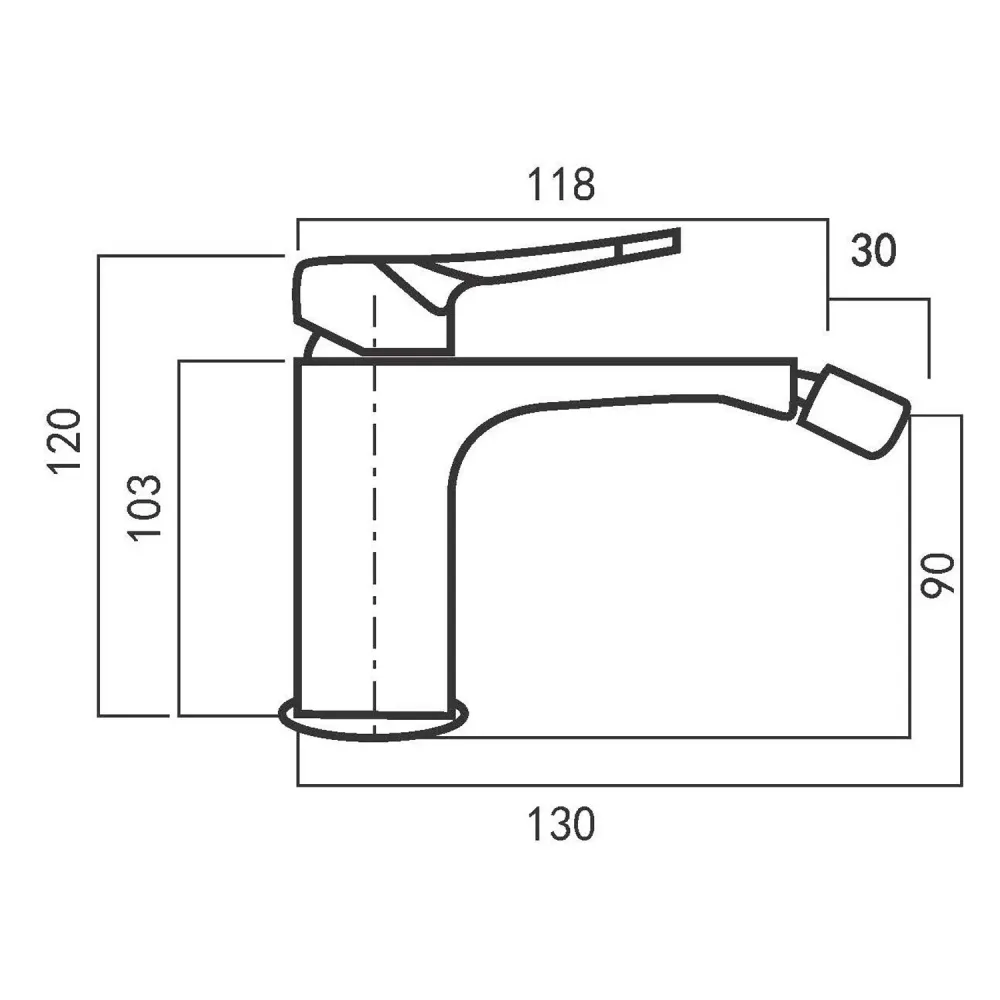 Composition mixers washbasin, bidet and two-way square shower chrome-plated messing Lumix