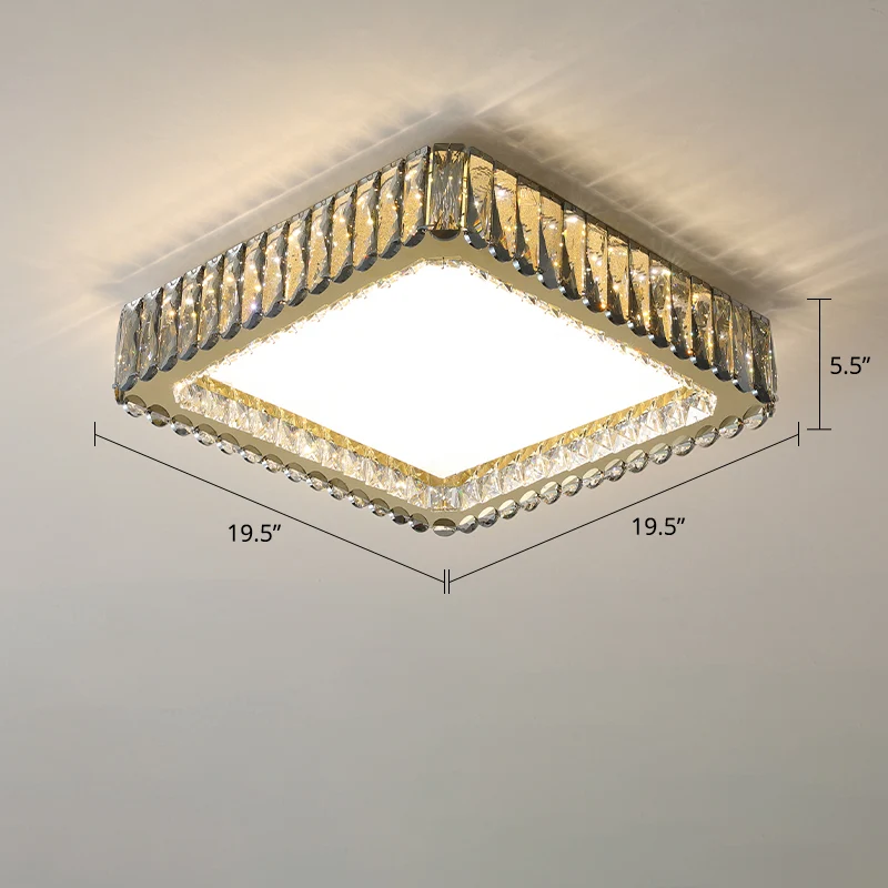 Geometrische inbouwverlichtingsarmatuur Minimalistische kristalheldere plafondlamp voor slaapkamer