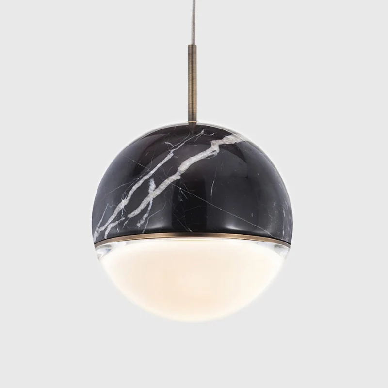 Globe/Cone Marble LED hanglampset Designer zwart/wit/groen hanglamparmatuur voor woonkamer