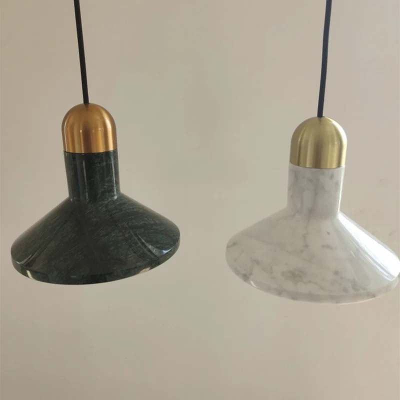Globe/Cone Marble LED hanglampset Designer zwart/wit/groen hanglamparmatuur voor woonkamer