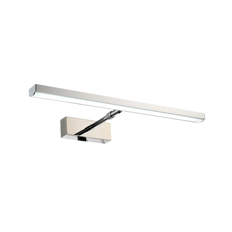 Metallic Linear Wall Mounted Lighting Modern LED Wall Vanity Light Metaalglans, Warm/White Light Chrome