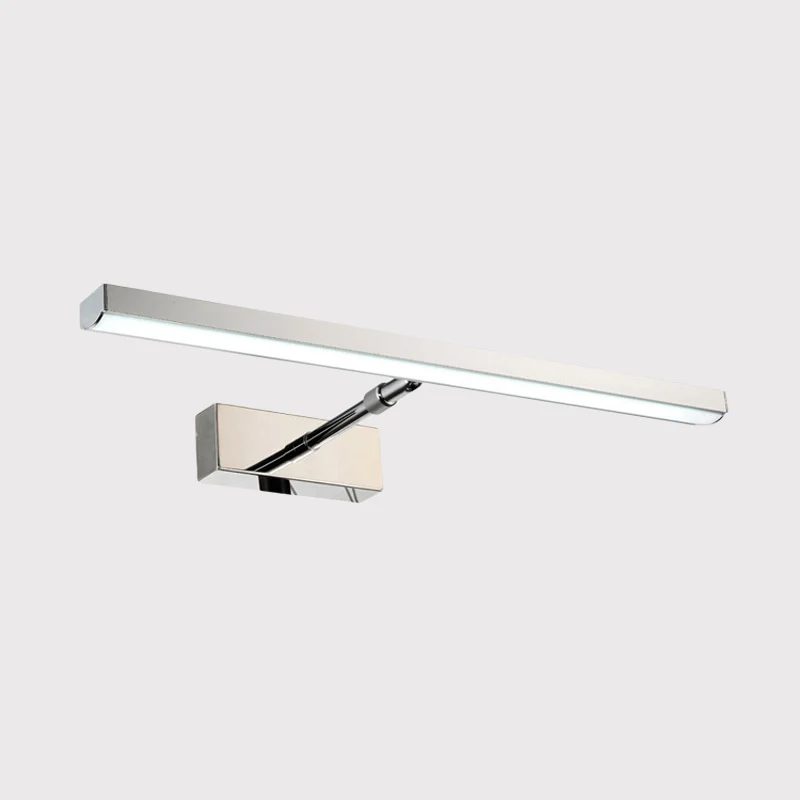 Metallic Linear Wall Mounted Lighting Modern LED Wall Vanity Light Metaalglans, Warm/White Light Chrome