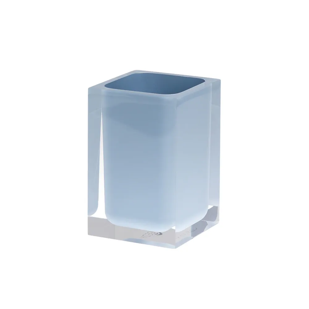 Resin countertop toothbrush holder Gedy Rainbow series - Light zeeblauw