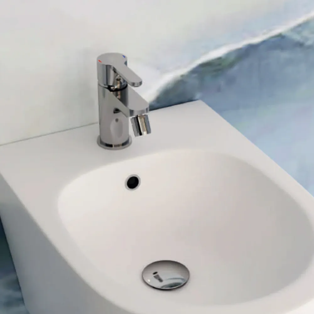 Single-lever bidet mixer drain RubiFlux Lume series - Chroom