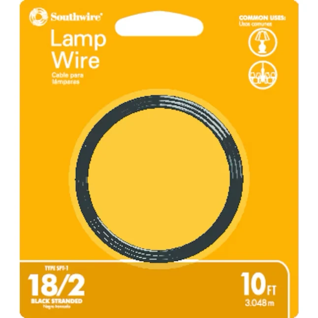 Southwire 10-ft 18/2 Ebbenhout Stranded Lamp Cord