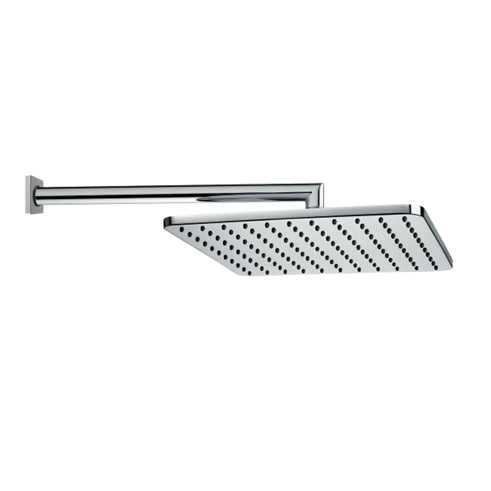 Square shower head chrome-plated messing Bossini Cosmo 230x230 mm round arm 350 mm