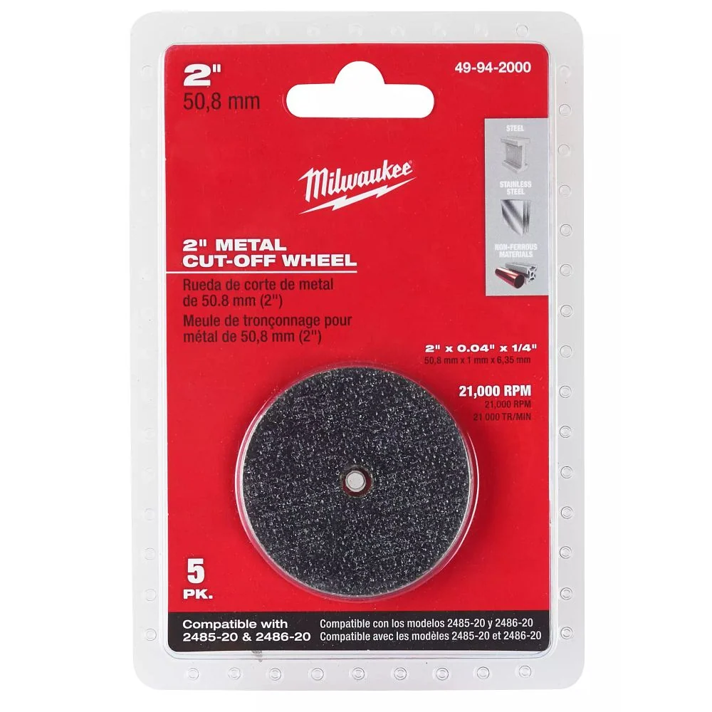 Milwaukee Tools 2" Van metaal Cut Off Wheel (5-Pack) 49-94-2000