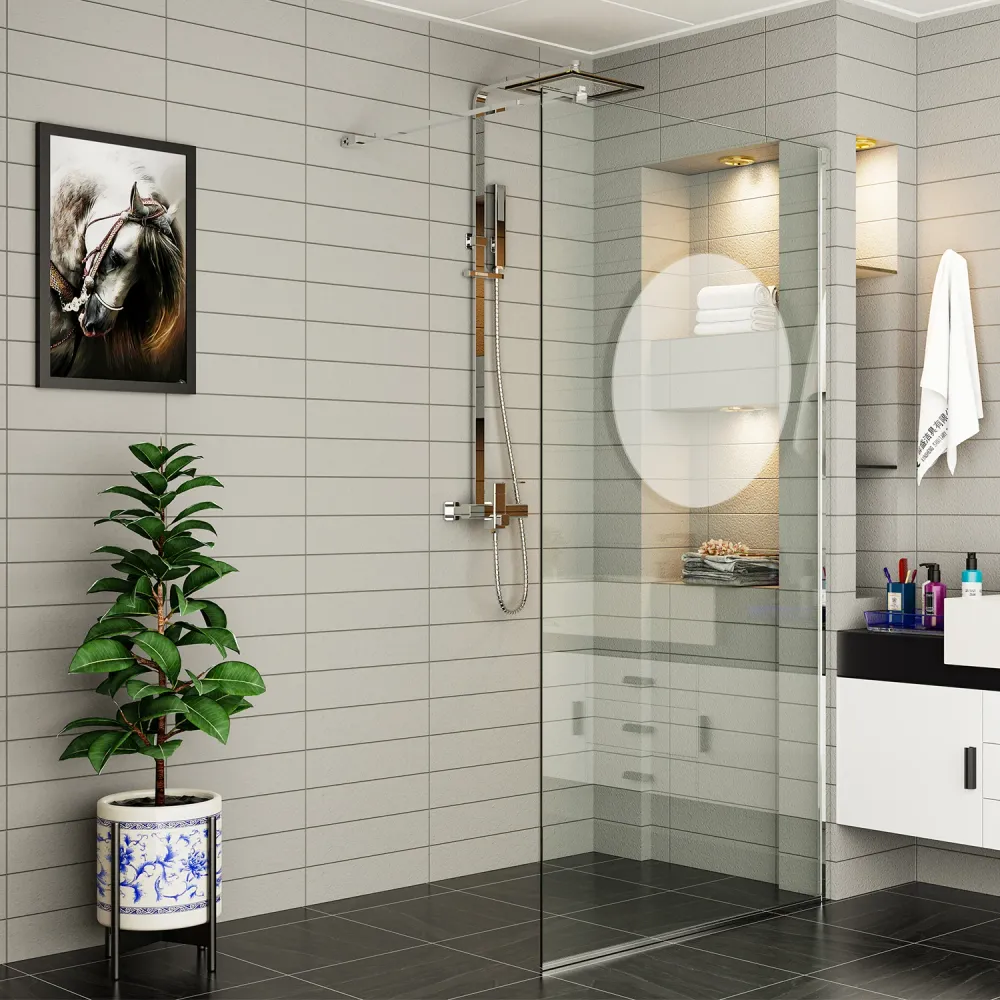 Professioneel Walk shower wall 70cm helder crystal 6mm chrome profile h190cm