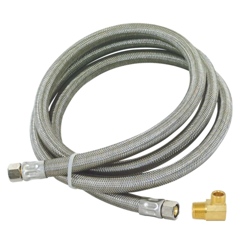 Eastman 8 ft. 3/8 . Comp Braided Dishwasher Supply Line MIP Elbow