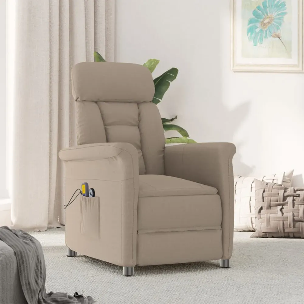 Massagestoel elektrisch kunstsuèdeleer taupe Complete Set van 12