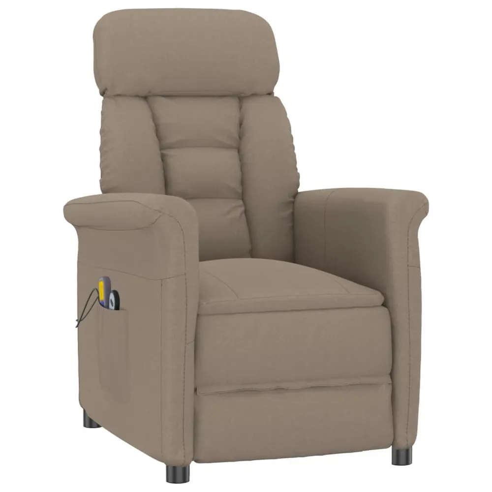 Massagestoel elektrisch kunstsuèdeleer taupe Complete Set van 12