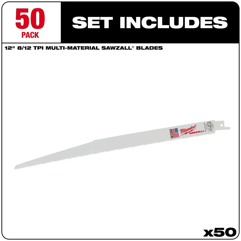 Milwaukee Tools 12" Sawzall Blades 50 pack 48-01-6094