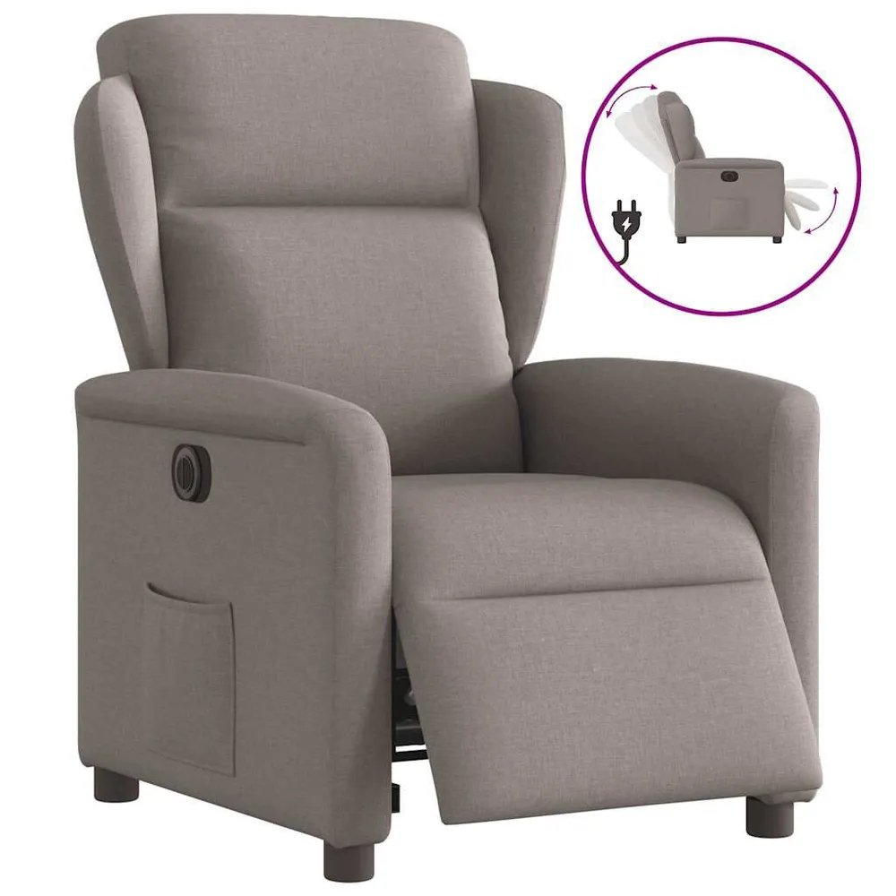 Accu Fauteuil verstelbaar elektrisch stof taupe