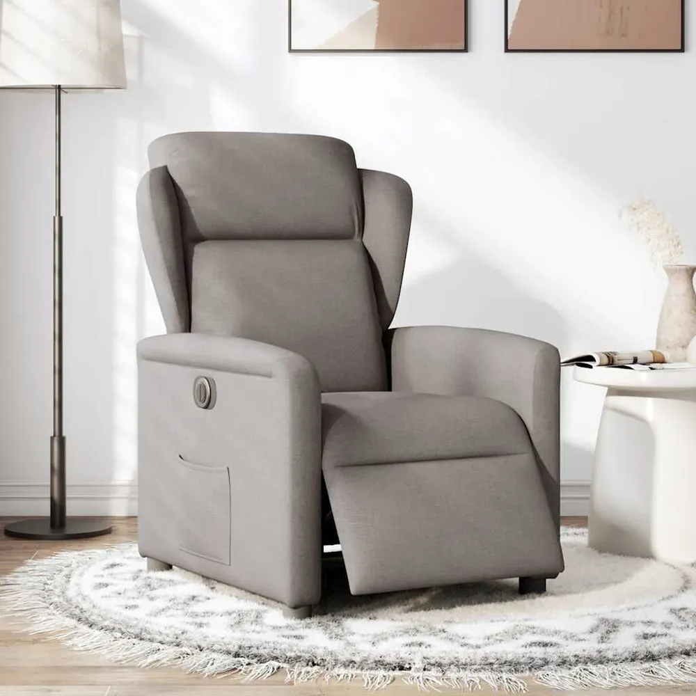 Accu Fauteuil verstelbaar elektrisch stof taupe