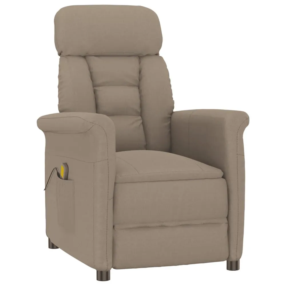 Cordless Massagestoel kunstsuèdeleer taupe