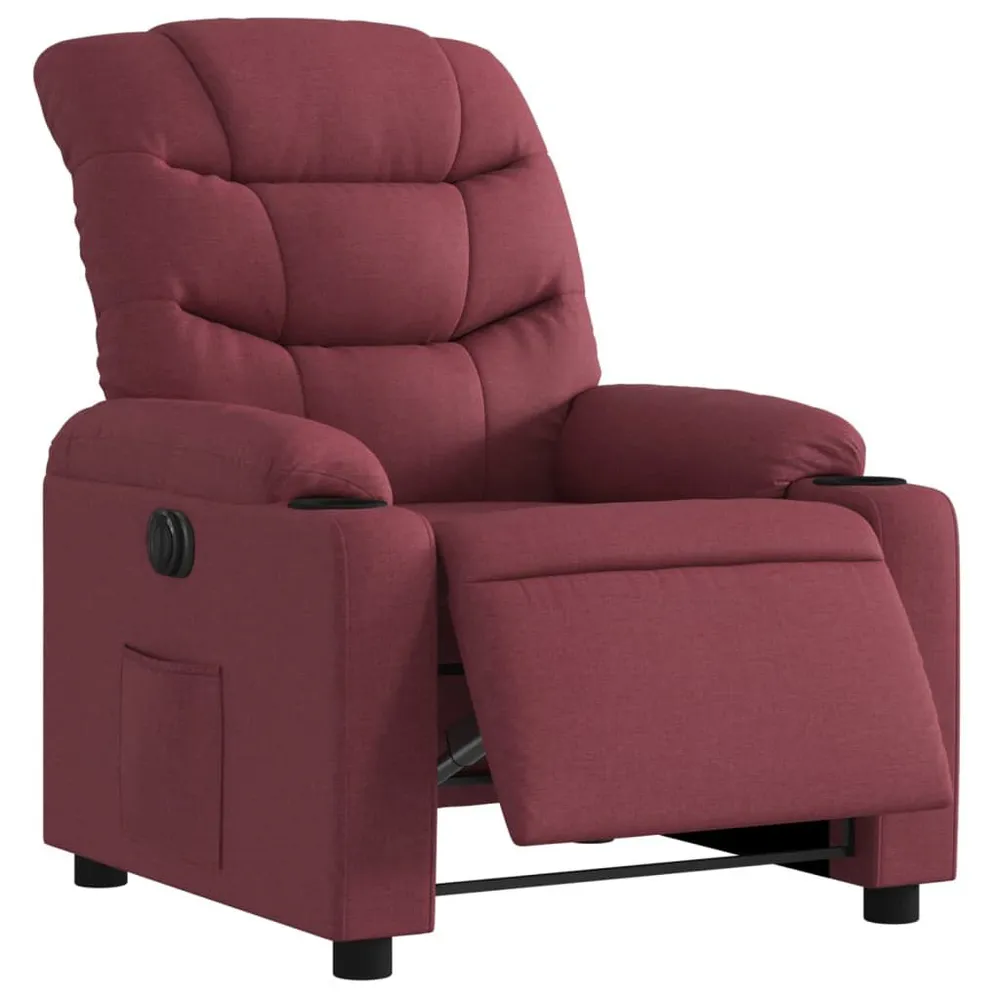 Fauteuil verstelbaar elektrisch stof wijnrood XL Grip
