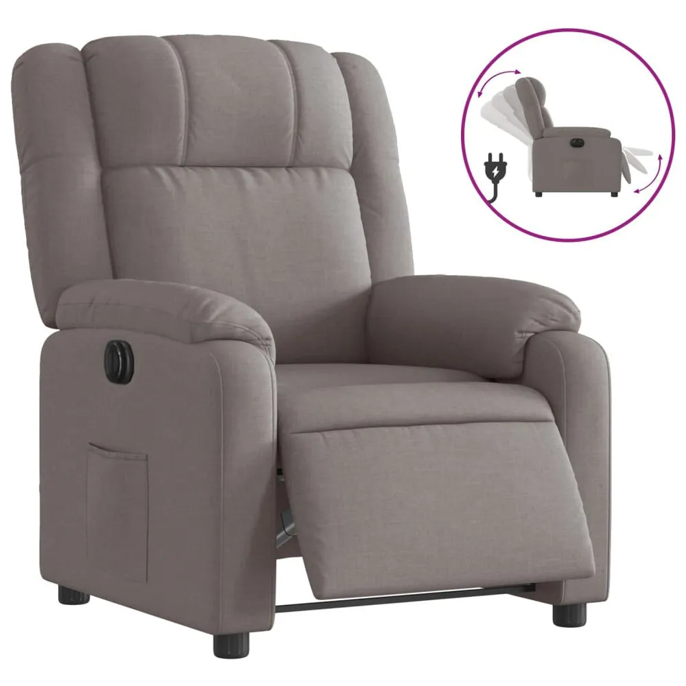 Gecertificeerd VDE Fauteuil verstelbaar elektrisch stof taupe