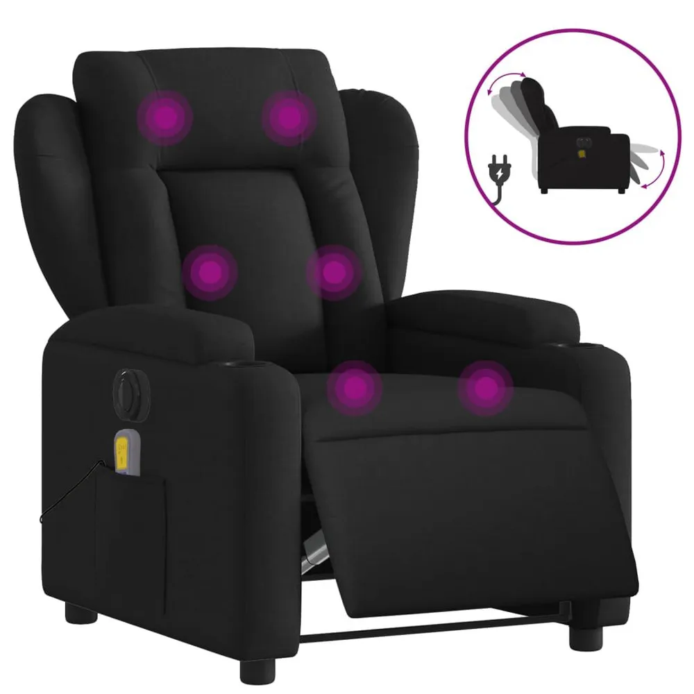 Massagestoel elektrisch verstelbaar stof zwart XL Grip