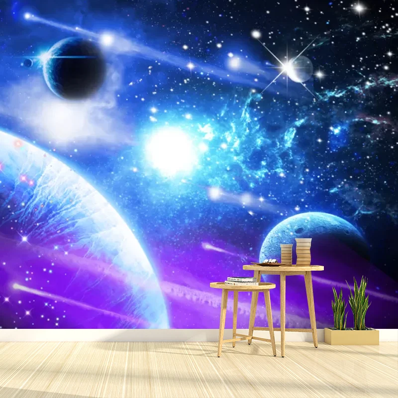 Geurarme Photo Style Galaxy Wall Mural Overig Large Wall Covering Ceiling Decor, Made to Measure Blue