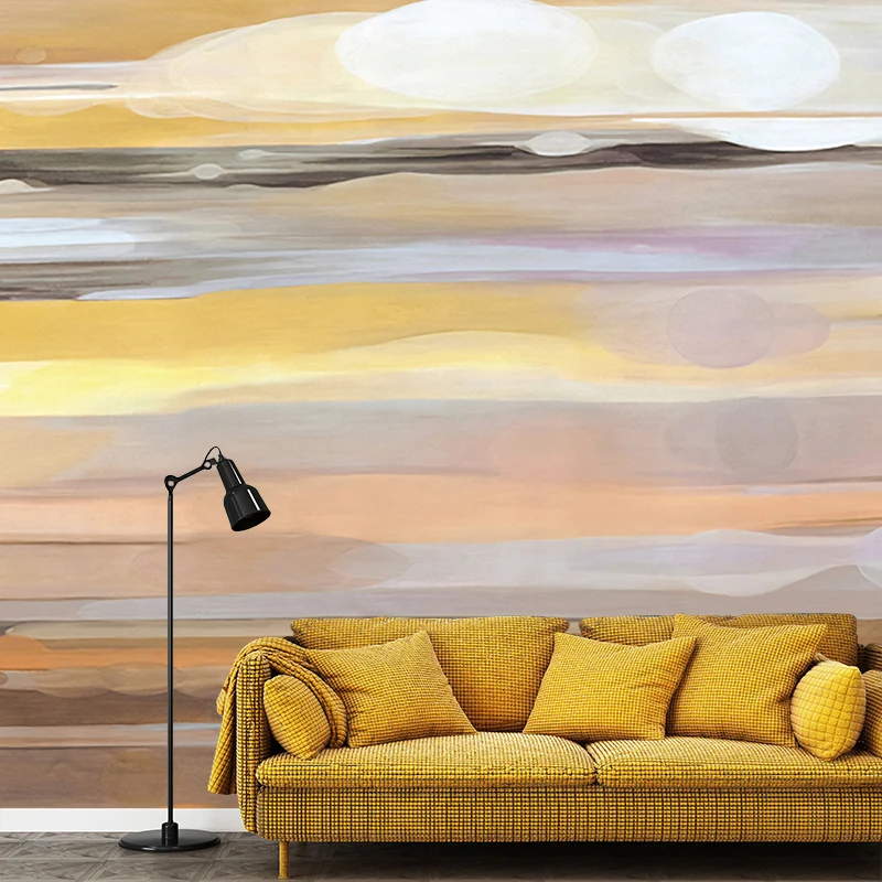 Waterproofing Ombre Wall Mural Decal Non-Woven Material Sober Wall Art Bedroom Diverse Kleuren Yellow