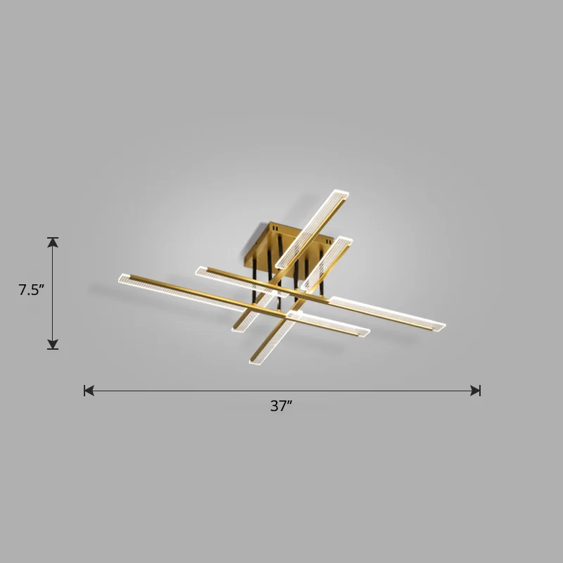 Acrylsticks semi-inbouwlamp Nordic Verguld LED-plafondverlichting voor slaapkamer - Met Dimfunctie