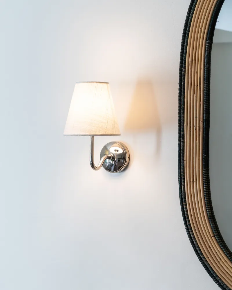 Energiezuinige LED Malvern Kleine Wandlamp Alabaster Wit - Gepolijst Nikkel