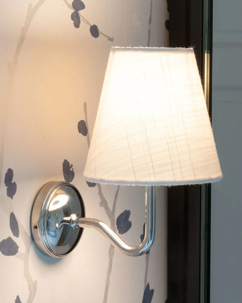 Energiezuinige LED Malvern Kleine Wandlamp Alabaster Wit - Gepolijst Nikkel