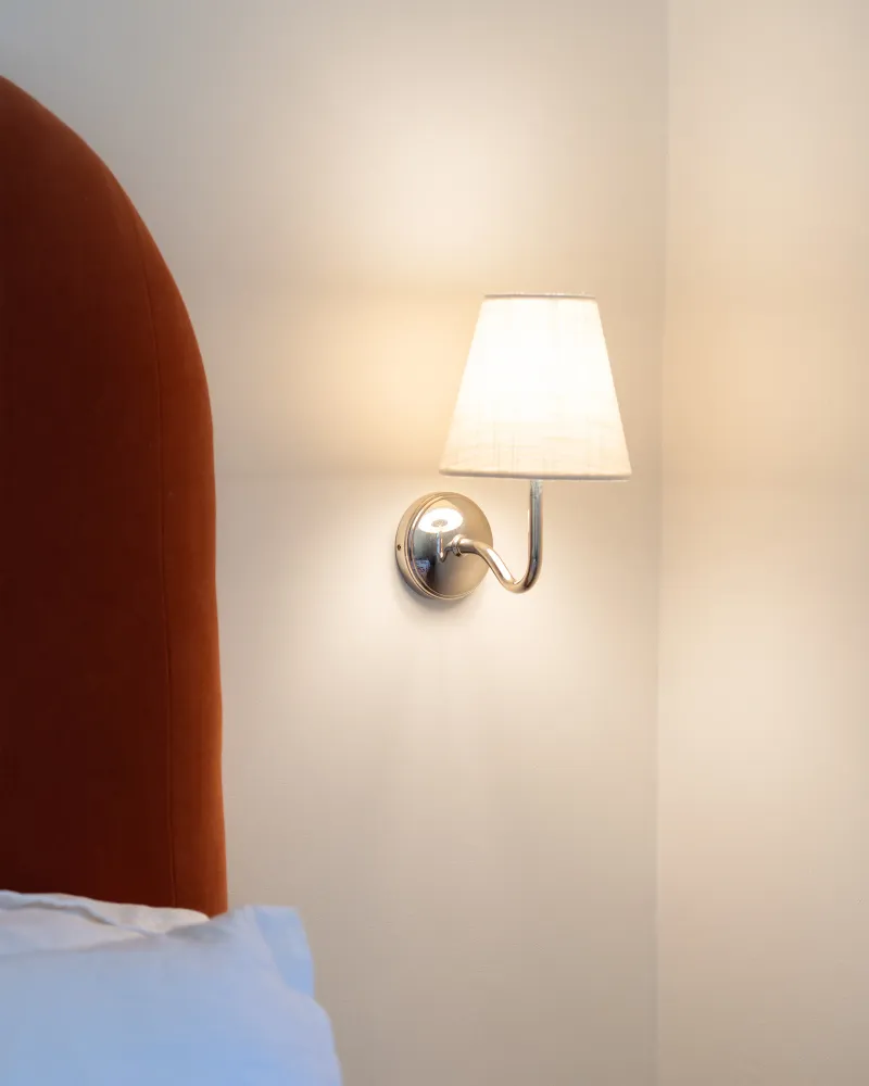 Energiezuinige LED Malvern Kleine Wandlamp Alabaster Wit - Gepolijst Nikkel
