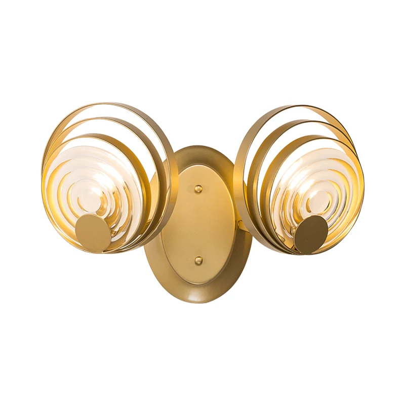 Premium IP44 Metalen cirkel wandlamp Traditie 1/2 lampen Gouden schanslamp voor nachtkastje